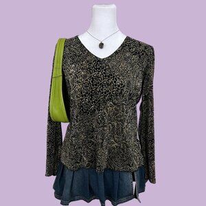 vintage 90s floral boho whimsygoth grunge top